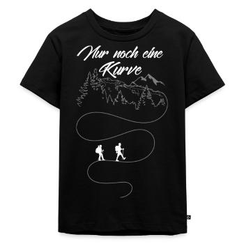 WANDERN - Nur noch eine Kurve... - Kinder Premium Bio T-Shirt - Schwarz - Vorne - Mikhail (115cm)
