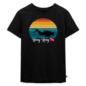 Hong Kong Scuba Diving Gift - Kinder Premium Bio T-Shirt - Schwarz - Vorne - Mikhail (115cm)