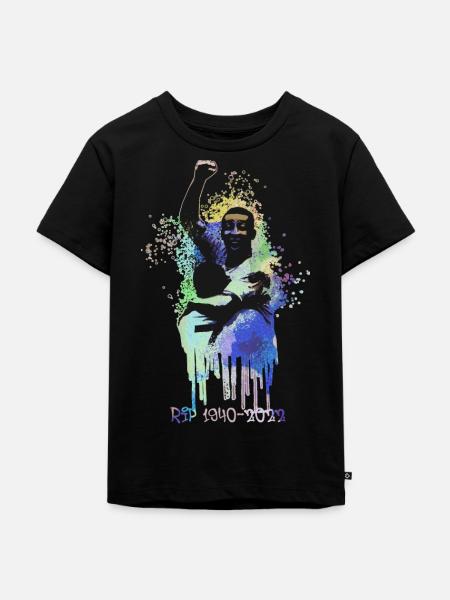 pele,fußballer,rip,brazilianer, graffiti - Kinder Premium Bio T-Shirt - Schwarz