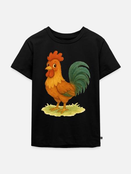 hahn gockel - Kinder Premium Bio T-Shirt - Schwarz