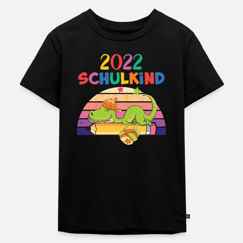 Dinosaurier - Schulkind 2022 - Einschulung - Kinder Premium Bio T-Shirt - Schwarz