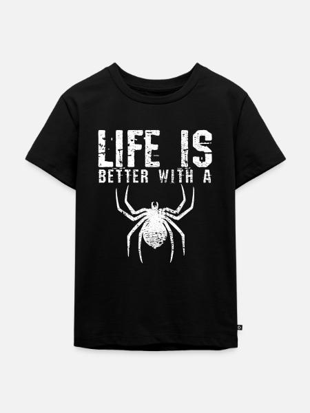 Spinnen Zucht Handel - Kinder Premium Bio T-Shirt - Schwarz