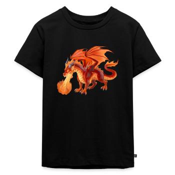 fire dragon - Kinder Premium Bio T-Shirt - Schwarz - Vorne - Mikhail (115cm)