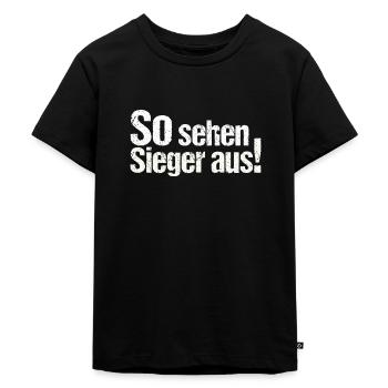 So sehen sieger aus - Kinder Premium Bio T-Shirt - Schwarz - Vorne - Mikhail (115cm)