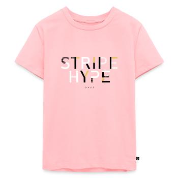 Stripe hype - Kids Premium Organic T-Shirt - rose - Front - AI Model Kid Female (0cm)