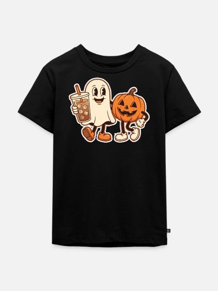 Geist und Kürbis: Herbstfreunde - Kinder Premium Bio T-Shirt - Schwarz
