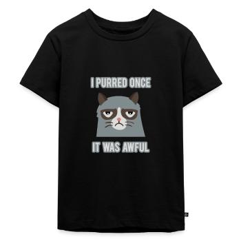 Chat grincheux - T-shirt Premium bio Enfant - noir - Devant - Mikhail (115cm)
