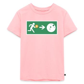 Bitcoin Exit BTC Crypto Krypto Blockchain - Kids Premium Organic T-Shirt - rose - Front - AI Model Kid Female (0cm)
