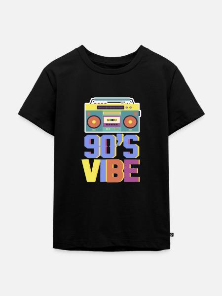 90s - Kinder Premium Bio T-Shirt - Schwarz