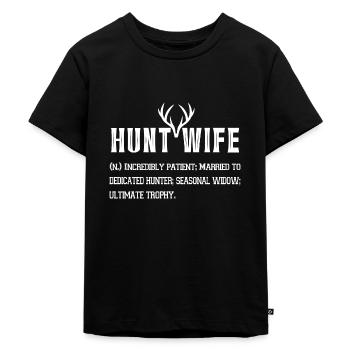 Jagd Frau Geschenk Jagd Jagd Frau Geschenk Jagd - Kinder Premium Bio T-Shirt - Schwarz - Vorne - Mikhail (115cm)