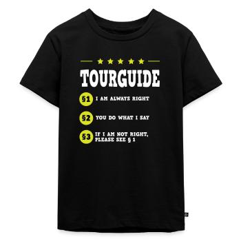 Reiseleiter Regeln Spruch Witz - Kinder Premium Bio T-Shirt - Schwarz - Vorne - Mikhail (115cm)