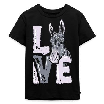 Esel - Kinder Premium Bio T-Shirt - Schwarz - Vorne - Mikhail (115cm)