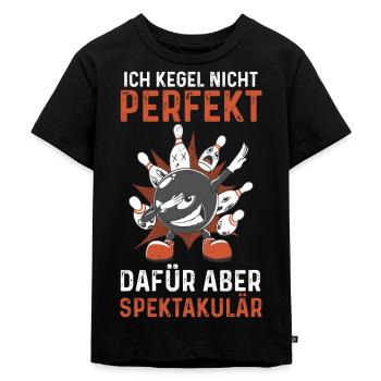 Kegel Kegler Kegelverein Kegeln - Kinder Premium Bio T-Shirt - Schwarz - Vorne - Mikhail (115cm)