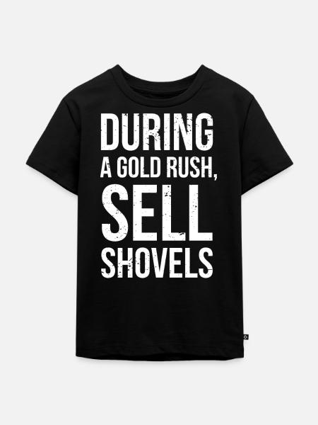 Goldrausch-Schaufelverkäufe fette Typografie - Kinder Premium Bio T-Shirt - Schwarz