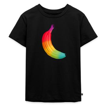 regnbue bananfrugt regnbue banan - Premium økologisk T-shirt til børn - sort - Foran - Mikhail (115cm)