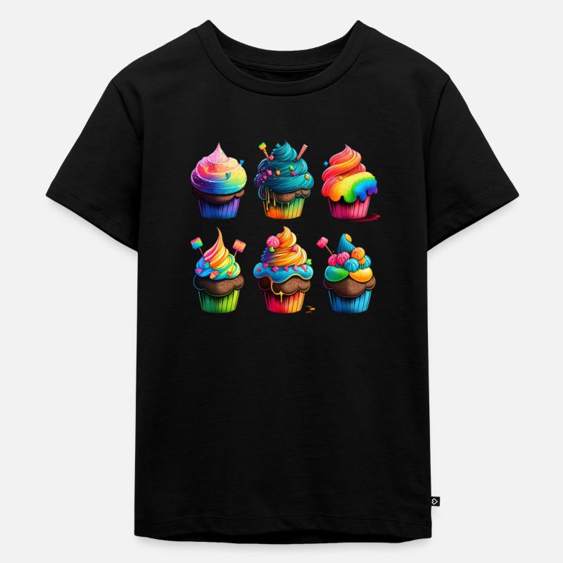 SCHÖNE CUPCAKES - Kinder Premium Bio T-Shirt - Schwarz