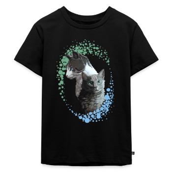 Ivypool Dovewing Taubenflug Efeuseegraue Katze - Kinder Premium Bio T-Shirt - Schwarz - Vorne - Mikhail (115cm)