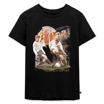 fußball sonne vintage jungs jungen boy must have - Kinder Premium Bio T-Shirt - Schwarz - Vorne - Mikhail (115cm)