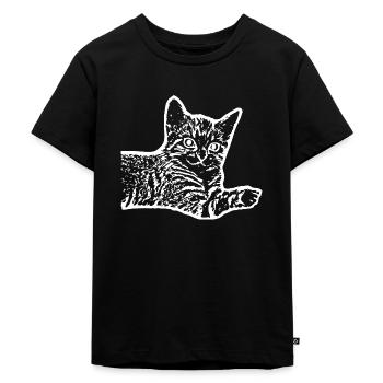 Katze Katze Kätzchen - Kinder Premium Bio T-Shirt - Schwarz - Vorne - Mikhail (115cm)