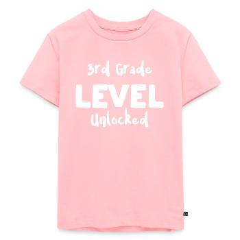 3rd Grade Level Unlocked - Kids Premium Organic T-Shirt - rose - Front - AI Model Kid Female (0cm)