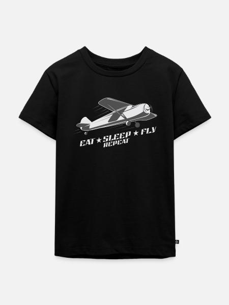 Fliegen - Kinder Premium Bio T-Shirt - Schwarz