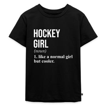 Hockey Girl Definition - Kinder Premium Bio T-Shirt - Schwarz - Vorne - Mikhail (115cm)