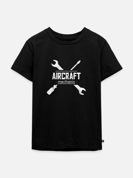 Luftfahrt Mechaniker Schraubenschlüssel - Kinder Premium Bio T-Shirt - Schwarz