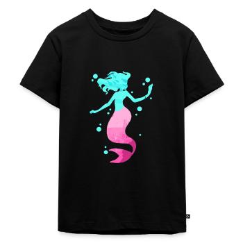 Fiaba sirena sirena sirena - Maglietta ecologica premium per bambini - nero - Fronte - Mikhail (115cm)