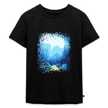 unter Wasser Aquarium Meer Ozean See Koralle - Kinder Premium Bio T-Shirt - Schwarz - Vorne - Mikhail (115cm)