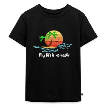 Reisen! - Kinder Premium Bio T-Shirt - Schwarz - Vorne - Mikhail (115cm)