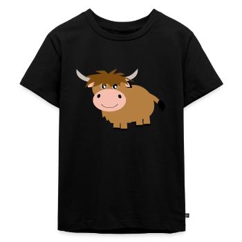 Bovins écossais Highland - T-shirt Premium bio Enfant - noir - Devant - Mikhail (115cm)