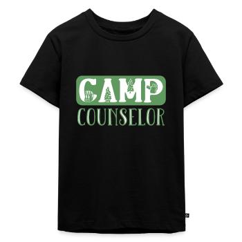 Zeltlager Leiter Sommercamp - Kinder Premium Bio T-Shirt - Schwarz - Vorne - Mikhail (115cm)