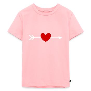 Red Heart - Kids Premium Organic T-Shirt - rose - Front - AI Model Kid Female (0cm)