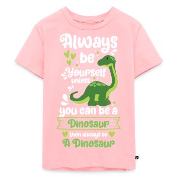 Stegosaurus Rex Raptor préhistorique - T-shirt Premium bio Enfant - rose - Devant - AI Model Kid Female (0cm)