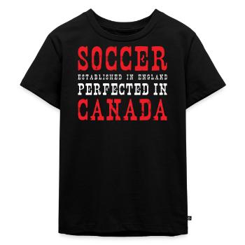 Canada Soccer Canadian Football Canada Futbol - Kinder Premium Bio T-Shirt - Schwarz - Vorne - Mikhail (115cm)