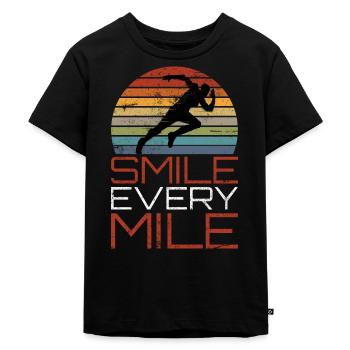 Smile Every Mile Läufer Jogger - Kinder Premium Bio T-Shirt - Schwarz - Vorne - Mikhail (115cm)