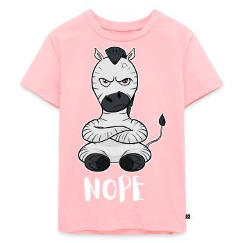 Nope Funny Lazy Zebra - Kids Premium Organic T-Shirt - rose - Front - AI Model Kid Female (0cm)