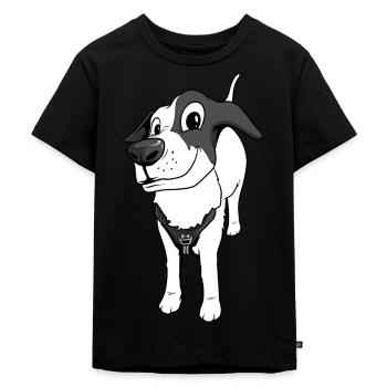 Cute Cartoon Dog - Kids Premium Organic T-Shirt - black - Front - Mikhail (115cm)