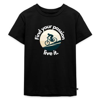 MTB Passion - Kids Premium Organic T-Shirt - black - Front - Mikhail (115cm)