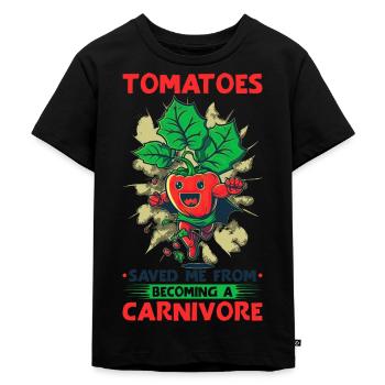 Tomate Plant Lover Vegetarian Quote, Vegan Tomate - T-shirt Premium bio Enfant - noir - Devant - Mikhail (115cm)