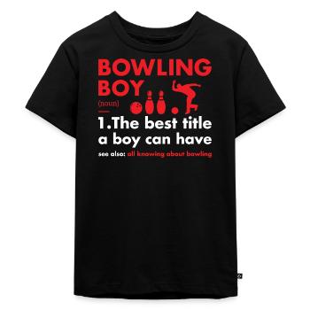 Sport Boy Definition Bowling - Kids Premium Organic T-Shirt - black - Front - Mikhail (115cm)