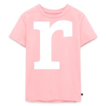 Letter r "r" white - Kids Premium Organic T-Shirt - rose - Front - AI Model Kid Female (0cm)