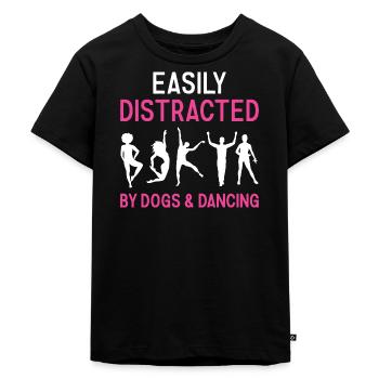 Dancer Easily Distracted By Dogs And Dancing - Kids Premium Organic T-Shirt - black - Front - Mikhail (115cm)