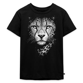 Gepard - Premium økologisk T-shirt til børn - sort - Foran - Mikhail (115cm)