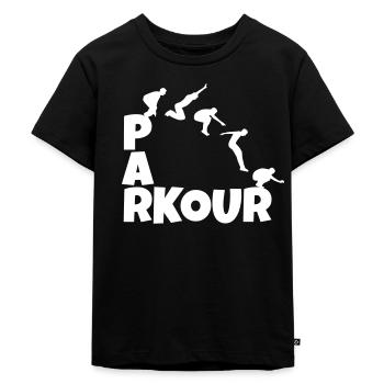 parkour - Kids Premium Organic T-Shirt - black - Front - Mikhail (115cm)