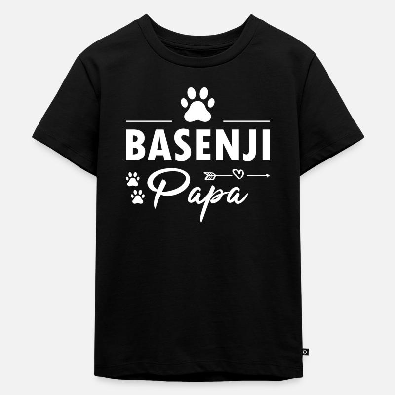 Chien Basenji Papa - T-shirt Premium bio Enfant - noir