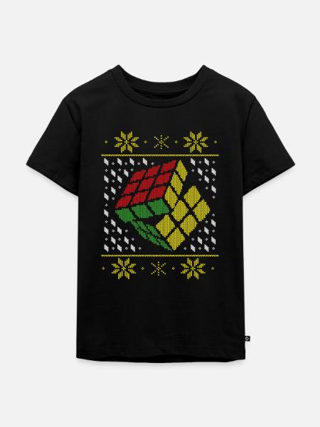 Rubik's Cube Ugly Christmas - Kinder Premium Bio T-Shirt - Schwarz