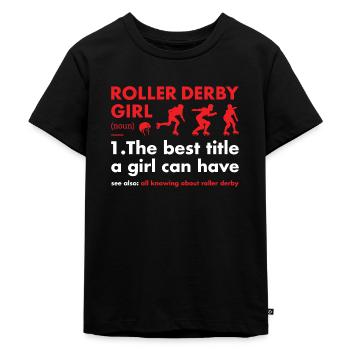 Sport Fille Définition Roller Derby - T-shirt Premium bio Enfant - noir - Devant - Mikhail (115cm)