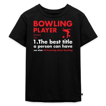 Sport Player Definition Bowling - Kids Premium Organic T-Shirt - black - Front - Mikhail (115cm)