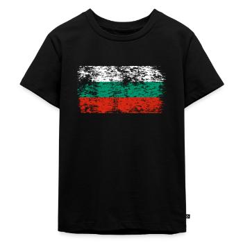 Bulgarien Flagge Bulgarische Fahne Goldstrand - Kinder Premium Bio T-Shirt - Schwarz - Vorne - Mikhail (115cm)